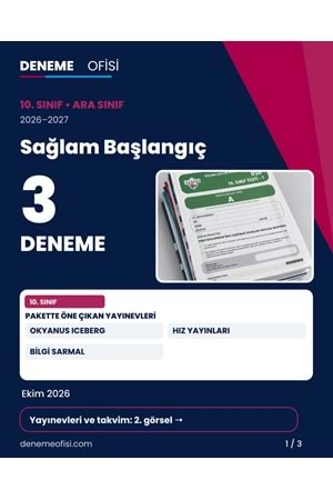 Sağlam Başlangıç 3'lü 10. Sınıf Deneme Paketi – Seçenek 1 (2026–2027)