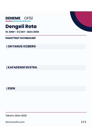 Dengeli Rota 3'lü 10. Sınıf Deneme Paketi – Seçenek 2 (2026–2027)