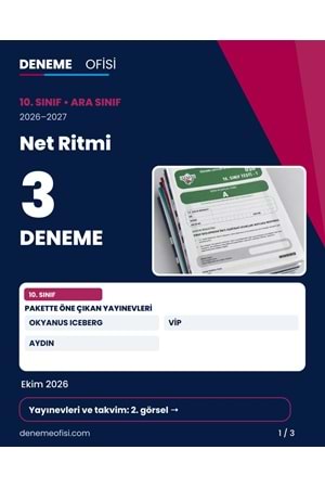 Net Ritmi 3'lü 10. Sınıf Deneme Paketi – Seçenek 3 (2026–2027)