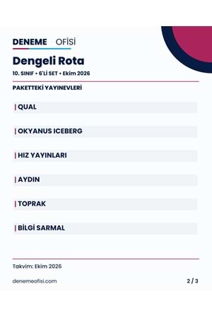 Dengeli Rota 6'lı 10. Sınıf Deneme Paketi – Seçenek 2 (2026–2027)