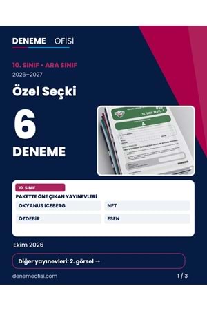 Özel Seçki 6'lı 10. Sınıf Deneme Paketi – Seçenek 9 (2026–2027)