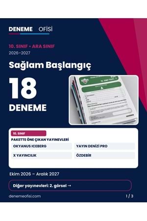 Sağlam Başlangıç 18'li 10. Sınıf Deneme Paketi – Seçenek 1 (2026–2027)