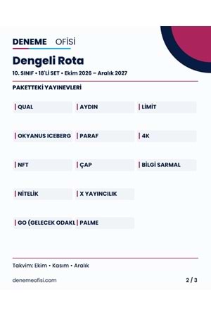 Dengeli Rota 18'li 10. Sınıf Deneme Paketi – Seçenek 2 (2026–2027)