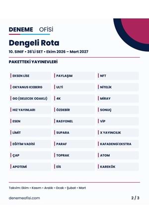 Dengeli Rota 36'lı 10. Sınıf Deneme Paketi – Seçenek 2 (2026–2027)