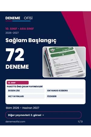 Sağlam Başlangıç 72'li 10. Sınıf Deneme Paketi – Seçenek 1 (2026–2027)