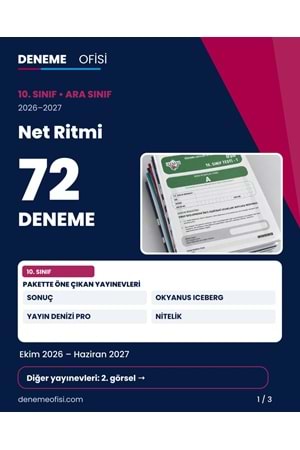 Net Ritmi 72'li 10. Sınıf Deneme Paketi – Seçenek 3 (2026–2027)