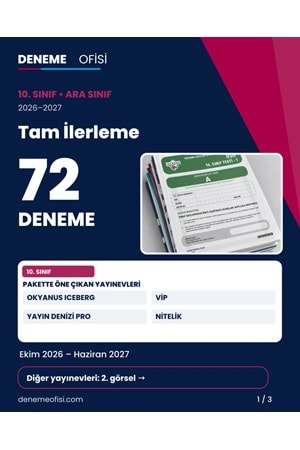 Tam İlerleme 72'li 10. Sınıf Deneme Paketi – Seçenek 8 (2026–2027)
