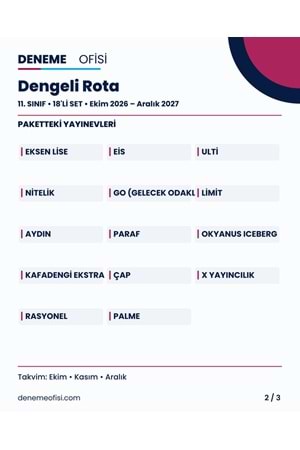 Dengeli Rota 18'li 11. Sınıf Deneme Paketi – Seçenek 2 (2026–2027)