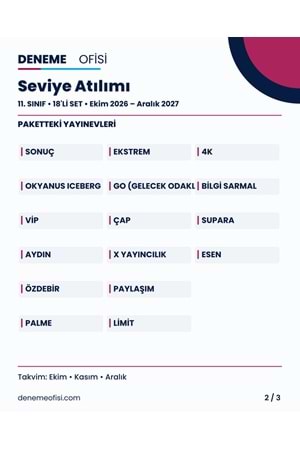 Seviye Atılımı 18'li 11. Sınıf Deneme Paketi – Seçenek 5 (2026–2027)