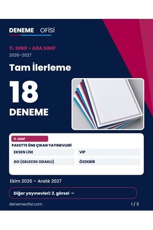 Tam İlerleme 18'li 11. Sınıf Deneme Paketi – Seçenek 8 (2026–2027)