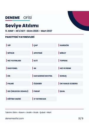 Seviye Atılımı 36'lı 11. Sınıf Deneme Paketi – Seçenek 5 (2026–2027)