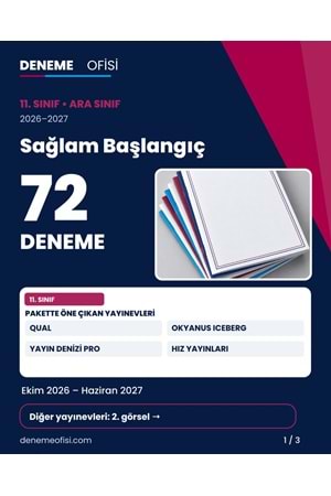 Sağlam Başlangıç 72'li 11. Sınıf Deneme Paketi – Seçenek 1 (2026–2027)