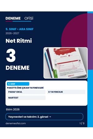 Net Ritmi 3'lü 5. Sınıf Deneme Paketi – Seçenek 3 (2026–2027)
