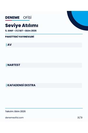 Seviye Atılımı 3'lü 5. Sınıf Deneme Paketi – Seçenek 5 (2026–2027)