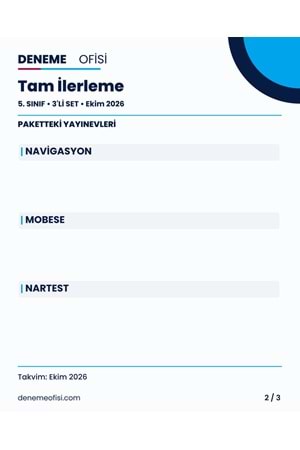 Tam İlerleme 3'lü 5. Sınıf Deneme Paketi – Seçenek 8 (2026–2027)