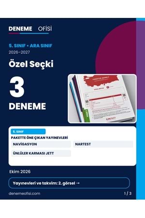 Özel Seçki 3'lü 5. Sınıf Deneme Paketi – Seçenek 9 (2026–2027)