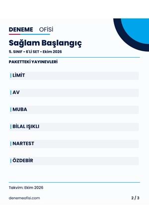 Sağlam Başlangıç 6'lı 5. Sınıf Deneme Paketi – Seçenek 1 (2026–2027)