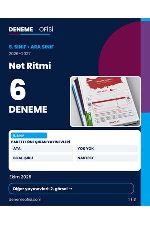 Net Ritmi 6'lı 5. Sınıf Deneme Paketi – Seçenek 3 (2026–2027)