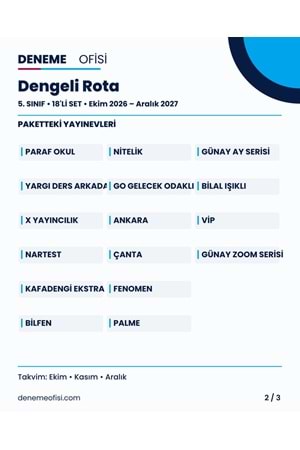 Dengeli Rota 18'li 5. Sınıf Deneme Paketi – Seçenek 2 (2026–2027)