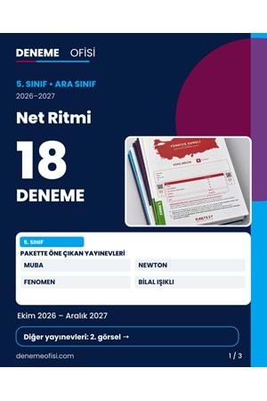 Net Ritmi 18'li 5. Sınıf Deneme Paketi – Seçenek 3 (2026–2027)