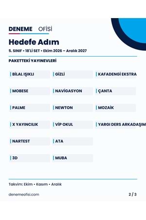 Hedefe Adım 18'li 5. Sınıf Deneme Paketi – Seçenek 4 (2026–2027)