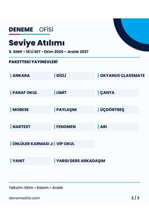 Seviye Atılımı 18'li 5. Sınıf Deneme Paketi – Seçenek 5 (2026–2027)