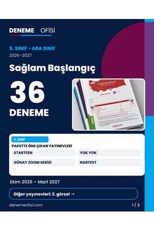 Sağlam Başlangıç 36'lı 5. Sınıf Deneme Paketi – Seçenek 1 (2026–2027)
