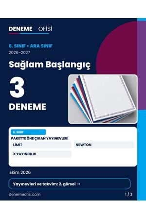 Sağlam Başlangıç 3'lü 6. Sınıf Deneme Paketi – Seçenek 1 (2026–2027)