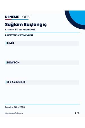 Sağlam Başlangıç 3'lü 6. Sınıf Deneme Paketi – Seçenek 1 (2026–2027)