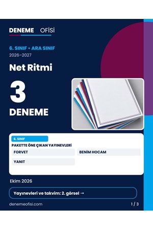 Net Ritmi 3'lü 6. Sınıf Deneme Paketi – Seçenek 3 (2026–2027)