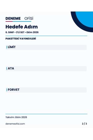 Hedefe Adım 3'lü 6. Sınıf Deneme Paketi – Seçenek 4 (2026–2027)