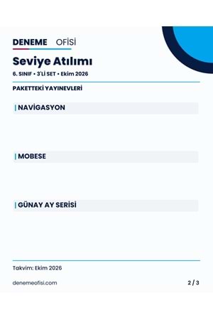 Seviye Atılımı 3'lü 6. Sınıf Deneme Paketi – Seçenek 5 (2026–2027)