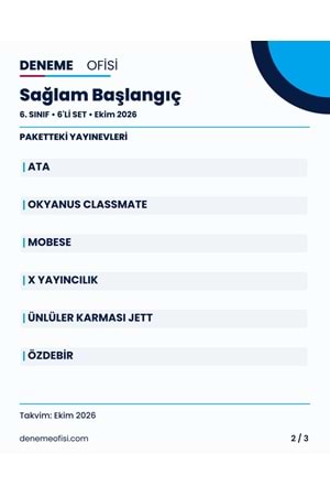 Sağlam Başlangıç 6'lı 6. Sınıf Deneme Paketi – Seçenek 1 (2026–2027)