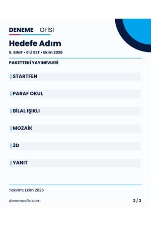 Hedefe Adım 6'lı 6. Sınıf Deneme Paketi – Seçenek 4 (2026–2027)