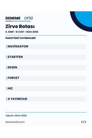 Zirve Rotası 6'lı 6. Sınıf Deneme Paketi – Seçenek 7 (2026–2027)