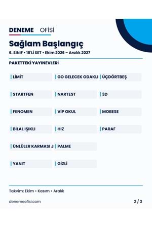 Sağlam Başlangıç 18'li 6. Sınıf Deneme Paketi – Seçenek 1 (2026–2027)