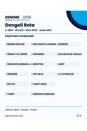 Dengeli Rota 18'li 6. Sınıf Deneme Paketi – Seçenek 2 (2026–2027)
