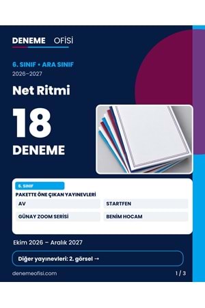 Net Ritmi 18'li 6. Sınıf Deneme Paketi – Seçenek 3 (2026–2027)