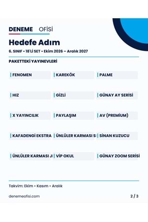Hedefe Adım 18'li 6. Sınıf Deneme Paketi – Seçenek 4 (2026–2027)