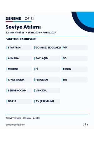 Seviye Atılımı 18'li 6. Sınıf Deneme Paketi – Seçenek 5 (2026–2027)