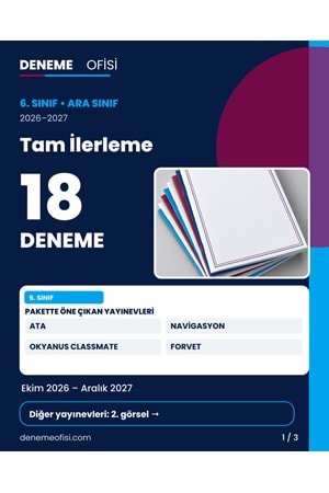 Tam İlerleme 18'li 6. Sınıf Deneme Paketi – Seçenek 8 (2026–2027)