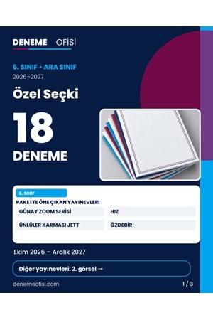 Özel Seçki 18'li 6. Sınıf Deneme Paketi – Seçenek 9 (2026–2027)
