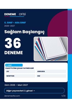 Sağlam Başlangıç 36'lı 6. Sınıf Deneme Paketi – Seçenek 1 (2026–2027)