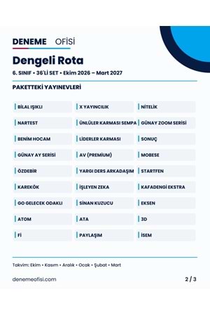 Dengeli Rota 36'lı 6. Sınıf Deneme Paketi – Seçenek 2 (2026–2027)
