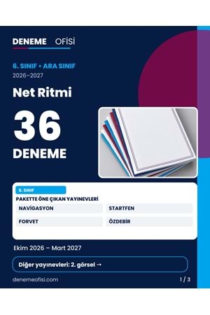 Net Ritmi 36'lı 6. Sınıf Deneme Paketi – Seçenek 3 (2026–2027)