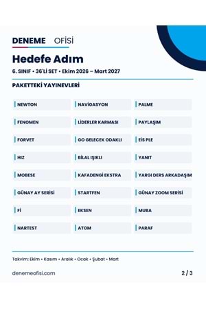 Hedefe Adım 36'lı 6. Sınıf Deneme Paketi – Seçenek 4 (2026–2027)