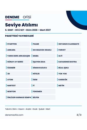 Seviye Atılımı 36'lı 6. Sınıf Deneme Paketi – Seçenek 5 (2026–2027)