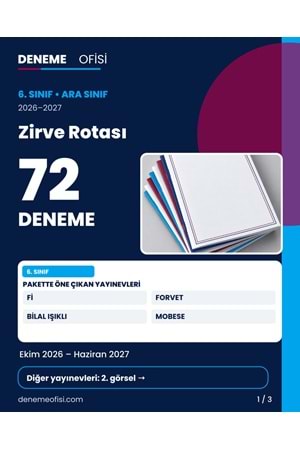 Zirve Rotası 72'li 6. Sınıf Deneme Paketi – Seçenek 7 (2026–2027)