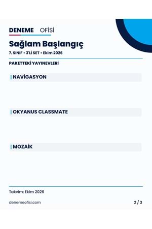 Sağlam Başlangıç 3'lü 7. Sınıf Deneme Paketi – Seçenek 1 (2026–2027)