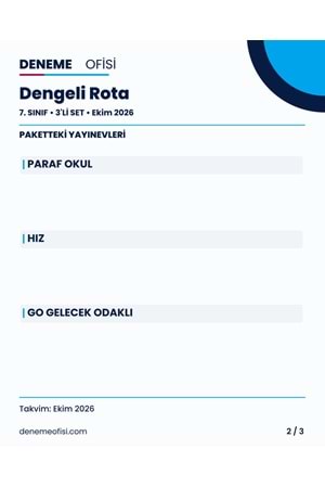 Dengeli Rota 3'lü 7. Sınıf Deneme Paketi – Seçenek 2 (2026–2027)